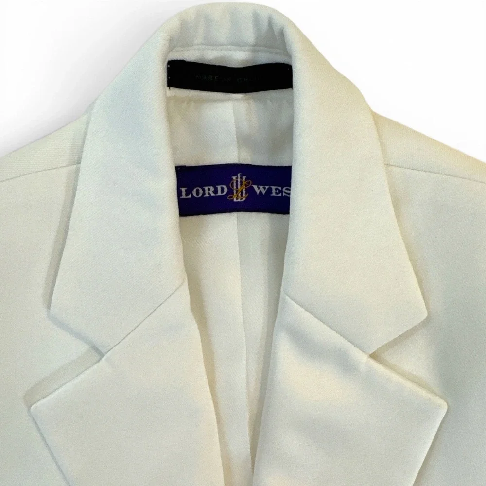 Lord West Boys White Formal Tuxedo Dinner Jacket Blazer Two Button Twill